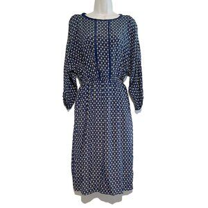 Vtg Valentino Studio diamond print silk midi dress